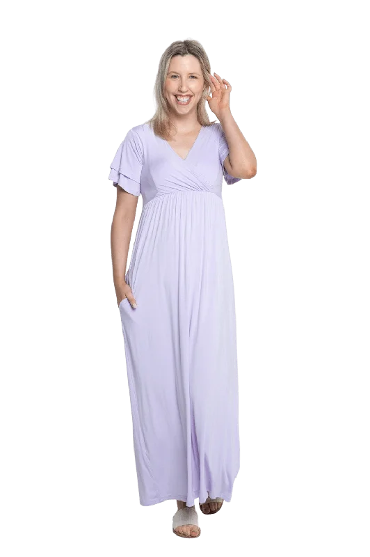 PHOEBE BREASTFEEDING MAXI DRESS LILAC - FINAL SALE