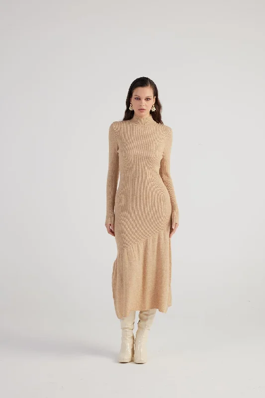 Sally Sweater Dress Beige