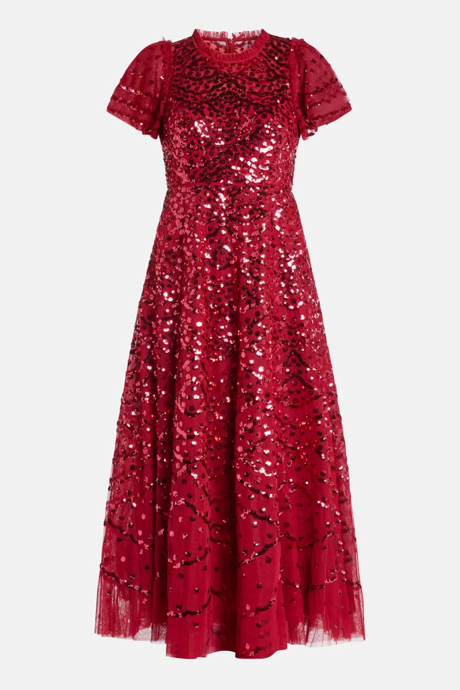 Deco Dot Sequin Evening Dress